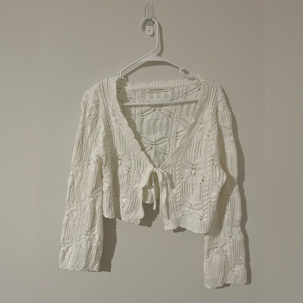 MOON & MADISON - Cream Knit Cardigan - Size Large